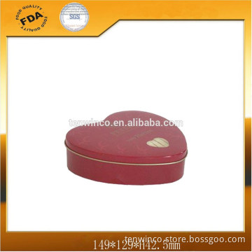 Middle size Heart Shaped Chocolate Tin Box CMYK Printing